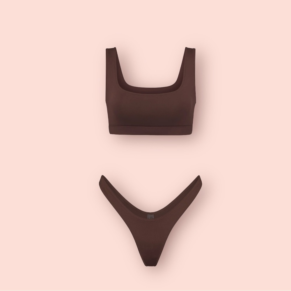 NWT Skims Signature swim tank bikini top and Microtanga swim bottom set - Picture 1 of 16